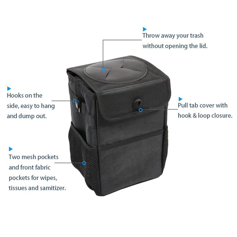 ValueHall Car Trash Can Foldable Waterproof Trash Bin Hanging Garbage