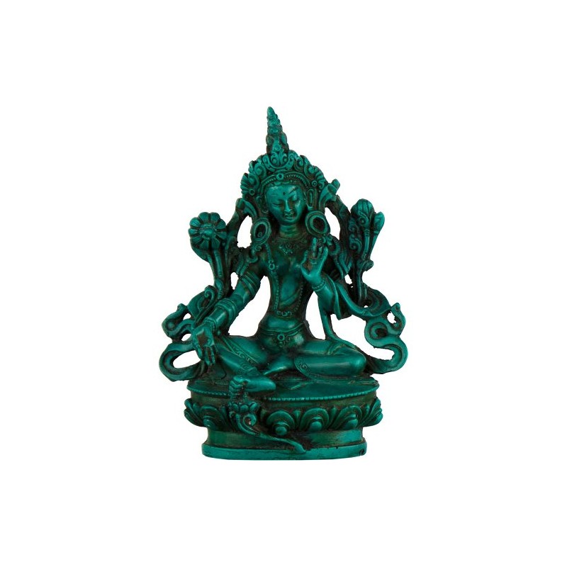 New Age Source Resin Statues Antique Tara Turquoise 4 Inches