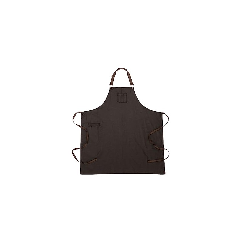 Chef Works Boulder Wax Denim Look Large Bib Apron (Unisex)