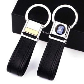 Cadtealir Stainless Steel with Full Grain Nappa Leather Strap car Key Chain Lanyard Compatible with Rolls Royce