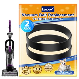 KEEPOW 3437F Vacuum Belts Replacement Compatible with Bissell CleanView Compact Upright Vacuum 3437F, 3437, 3508, 2112, 21129, 2690, 1520, 23T7, 23T7V, 3130,1831, 1816, Part #1604895 2037034, 2 Pack