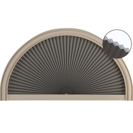 Half Circle Window Shade Arch Window Cellular Blackout Shades Cordless for Half Moon Window Shade no Drill Honeycomb Blackout Blinds Easy to Cut and Install (Dark Grey 36" X 72")