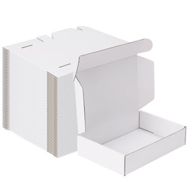 MEBRUDY 9x6x2 Inches Shipping Boxes Pack of 50, Small Corrugated Cardboard Box for Mailing Mailer Packing, White