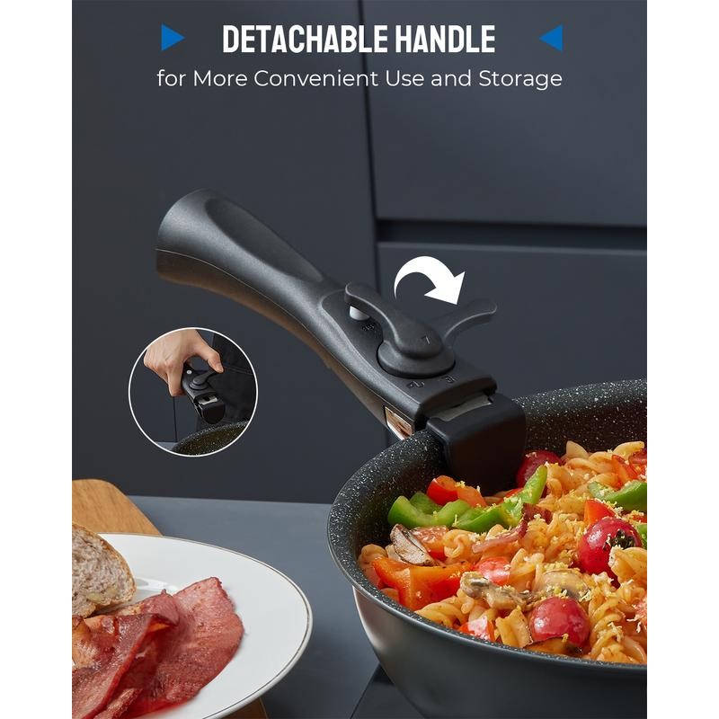 BEZIA Induction Cookware Set 13 Pieces, Nonstick Pots and Pans