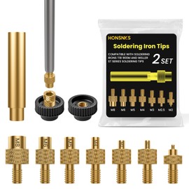 HONSNKS 2 Sets Heat-Set Insert Tips, 3D Printer Soldering Tips for Thread Inserts M2 M2.5 M3 M4 M5 M6 M8, Heat Soldering Iron Tips Set with Storage Box for Plastic 3D Printer Components