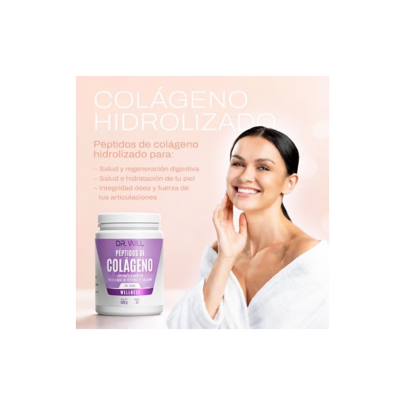 DR. WILL Colágeno Hidrolizado en Polvo 500 g, Péptidos de