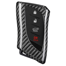 T-carbon Key Fob Cover Compatible with Lexus,Real Carbon Fiber Key Fob Protector Fits for Lexus GX460 LC500 LS500 RZ450 RX350 ES350 NX Remote Key Case(Silver Black)