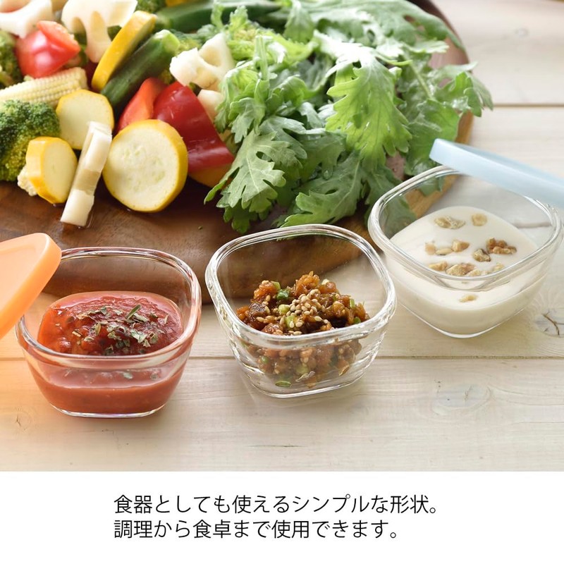 HARIO MKK-SI-2024 Heat-Resistant Glass Storage Containers, 3 Pieces, Colorful, Made