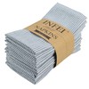 INFEI Narrow Striped Cotton Linen Blended Dinner Cloth Napkins -