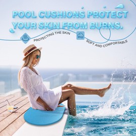 JZHLLA 5PCS Pool Seats for Edge of Pool Soft Oval Foam Poolside Seating Mat 19x14 in Pool Cushions for Side of Pool Heat-Resistant Poolside Cushions for Lounging,Swimming,Water Party