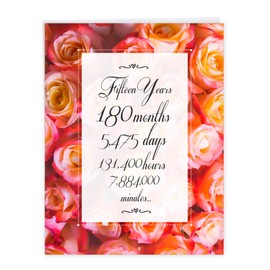 NobleWorks - 15th Wedding Anniversary Card (8.5 x 11 Inch) - Jumbo Card for 15 Years, Big Married Couples Congratulations from All of Us - Year Time Count 15 J9436MAG-US