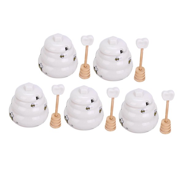 Cabilock 5 Piezas bote de miel de abeja mini mermelada