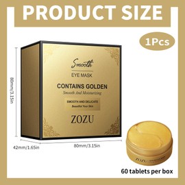 60Pcs YSHIGUING Gel Crystal Collagen Eye Pads, Hydrating Under Eye Patches for Dark Circles, Puffy Eyes & Fine Lines, Gel Eye Mask for Moisturizing & Revitalizing (Golden)