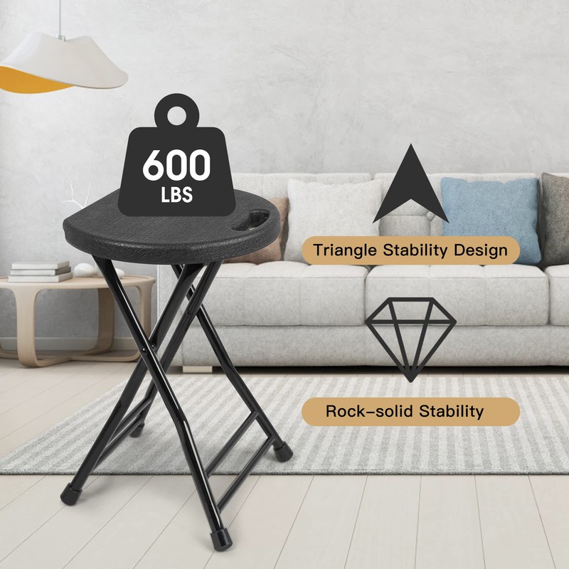COOZMENT Folding Stool with Handle, Folding Chair,Folding Bar Stool with