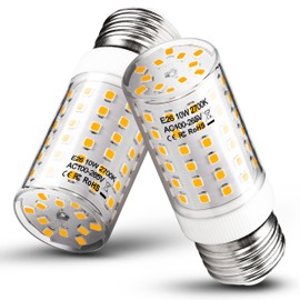 100 Watt Equivalent E26 LED Corn Light Bulb 2700K Warm White 1200lm 10W E26 Edison Base LED Candelabra Bulbs for Chandelier Pendant Ceiling Fan Lighting Wall Sconces Refrigerator, Non-dimmable, 2 Pack