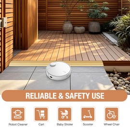 Floor Transition Strip Self Adhesive Vinyl Door Threshold for Doorways Carpet Edging Trim Overlap Edge Reducer for Laminate Floor, Carpet, Tile (Light Yellow Wood Grain, 1/5" to 2/5", 3.3Ft)