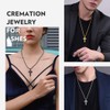 Richsteel Double Cross Cremation Necklace, 2 Crucifix Pendant & Resizable