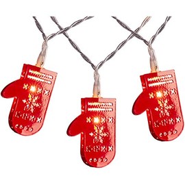 WeRChristmas Pre-Lit Santa Gloves LED Light String, Red, 5cm