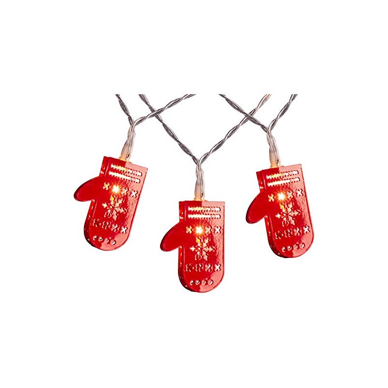 WeRChristmas Pre-Lit Santa Gloves LED Light String, Red, 5cm