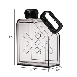 ZEAYEA Portable Flat Water Bottle, 35 oz Reusable Flat Sports Water Bottle, Transparent Plastic Travel Water Bottle for Outdoor Sports, Camping, Fitness, Gym