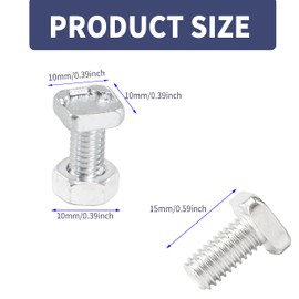 50 Sets Greenhouse Nuts and Bolts,Aluminium Greenhouse Hex Nuts and Square Head Bolts for Building Repairing Greenhouse Necessary Accessories