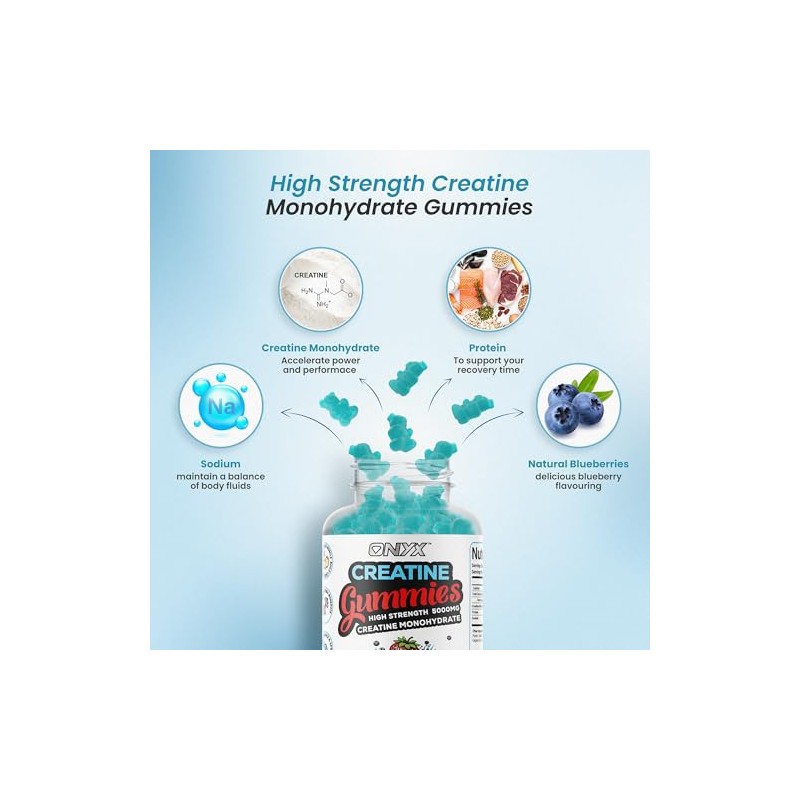Creatine Monohydrate Gummies 5000mg - Workout Gym Supplement - 60