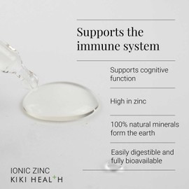 KIKI HEALTH KIKI Health Ionic Zinc Liquid Concentrate | Purely Natural Premium Organic Zinc Supplement | Immune System Booster | Easy to Use & Mineral Drops | Vegan Health Support for Daily Wellness - 50ml