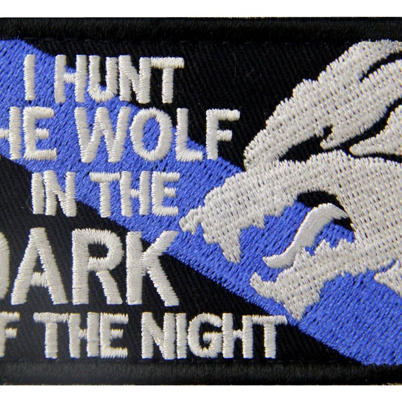 Tactical Patch I Hunt The Wolf Embroidered Sheepdog Applique Army