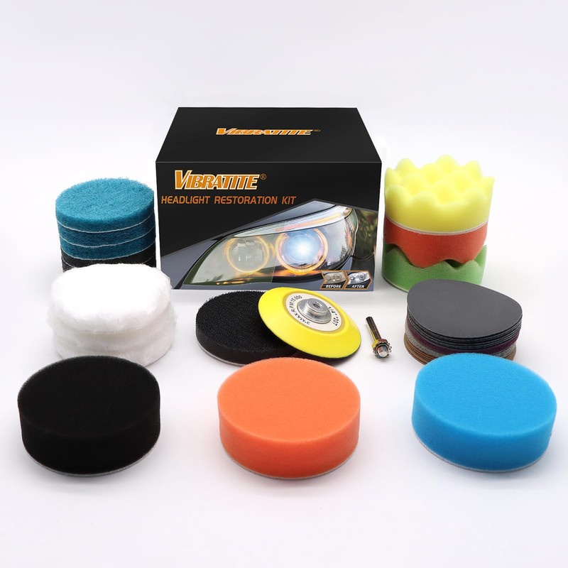 Car Headlight Restoration Kit, 3 Inch Car Polishing Sanding Discs