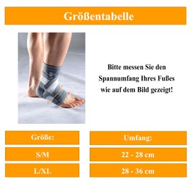 Ankle Brace with Drawstring for Stabilisation and Relief - Grey Size - L/XL