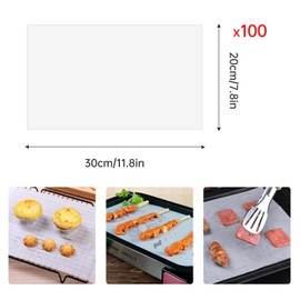 Ezydka 100pcs Greaseproof Paper Sheets 20x30 cm Baking Paper Sheets Non-Stick Parchment Paper Squares for Baking, Cooking, and Roasting, White