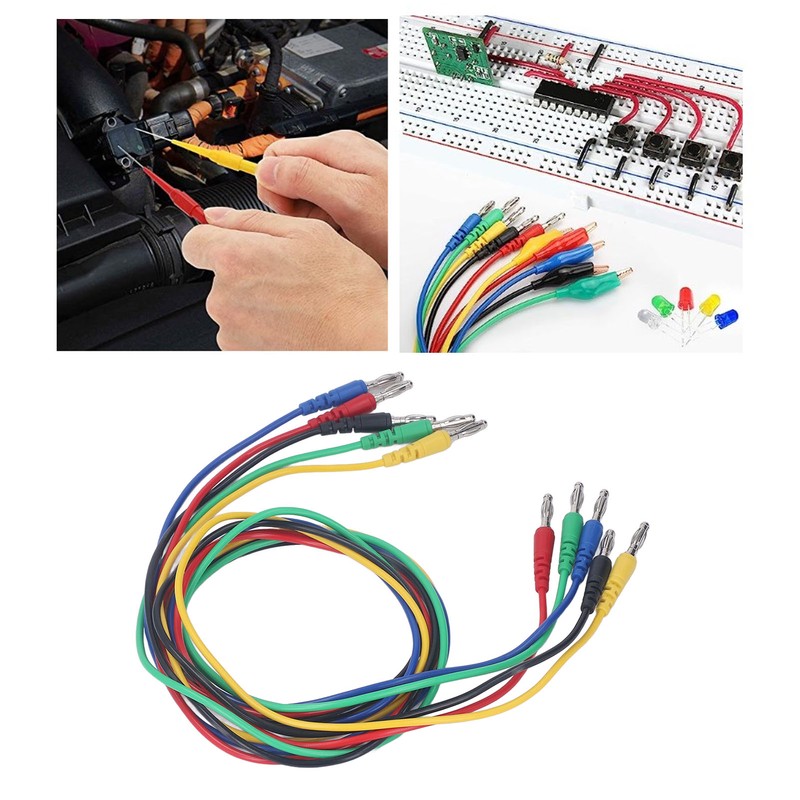 Magnetic Test Leads Kit Soft Flexible 5 Colour 4mm Banana