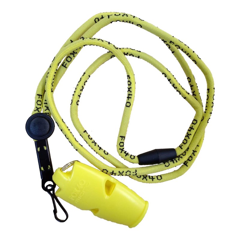 FOX40 MICRO 110db Whistle (Yellow), Lanyard Included, Pealess Construction (No