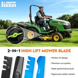 942-04415 60" High Lift Blades for Cub Cadet Tank 60 DS60 M60-CT M60-KH PRO Z 100 Z 500 RECON 60 Z-Force L60 MTD Z8600 60 inch Deck Pro Z/Tank/Z-Force S Zero-Turn Mower 742-04415 01005338, Black