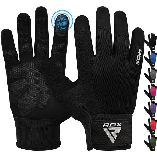 RDX Weight Lifting Gloves, Fitness Gymnastics Glove, Anti-Slip, Palm Protection, Grip, Training, Weightlifting, Padded, Non-Slip, Breathable, Touch Screen, Home Gym Equipment