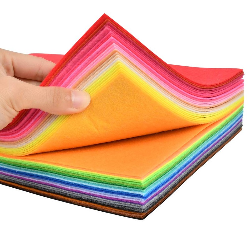 TIMESETL 50pcs Coloured Felt Fabric Craft Felt for Sewing, 20