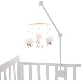 Baby Crib Mobile Arm,Wooden Baby Crib Mobile Holder,Cot Mobile Arm Wooden,Baby Mobile Hanger for Nursery Decor Mount Bed Bell Holder (White)