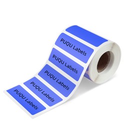PUQU Thermal Color Label, 40x12mm Rectangular Self-Adhesive Colored Coding Stickers Labels, Compatible with AQ/Q1 Series Maker for Barcode, Name, Price, Address, 1 Roll/320 Labels, Blue