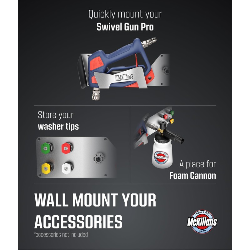 McKillans® Stainless Wall Organizer PRO - Pressure Washer Gun &