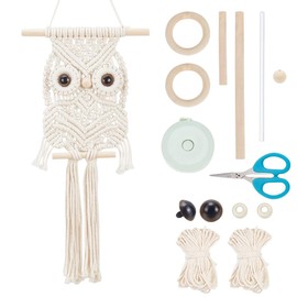 BEUNITONE Leisure Arts Macrame Kit for Beginners Owl Macrame Kit DIY Macrame Kit with Instructions Video Macrame Wall Hanging Supplies Dream Catcher Kit for Room Wall Decoration Easy to Install