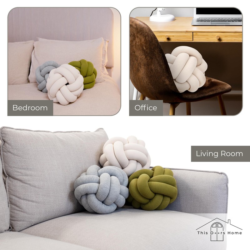 This Doors Home Knot Pillow (Grey)