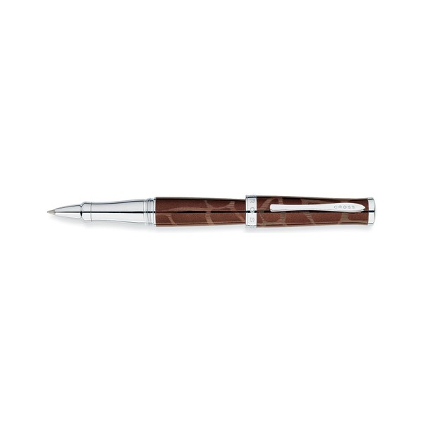 Cross Sauvage Tourmaline Lacquer and Giraffe Pattern Rollerball - Brown