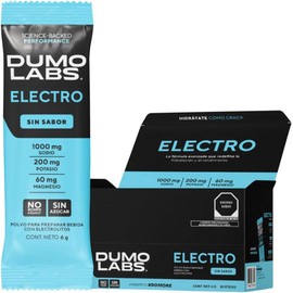 DUMO ELECTRO Electrolitos Orales en polvo sin azucar Suplemento Deportivo Premium para Hidratación con Sodio, Potasio y Magnesio Electrolitos para Energía, Rendimiento y Recuperación Mora Azul 30 Porciones (30 pack, Sin Sabor