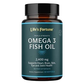Lifes Fortune Ultra Pure Meg-3 Omega-3 Fish Oil 2,400 mg, 60 Softgels