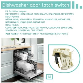 Dishwasher Door Latch Fit for Midea Insignia SDWR2WH8 NSDWR2BS8 SDWH1SS9 NSDWH2SS8 Dishwasher Door Switch lock Replace 17476000000048 AP7175456