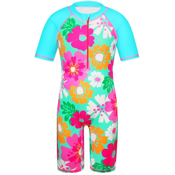 HUAANIUE Girls Swimsuit 2-12 Years One Piece UV Protection UPF50+