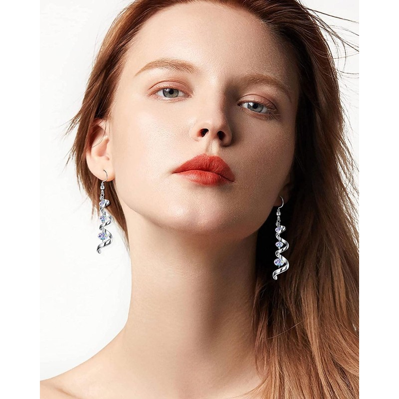 Zeayebsr 1 Pair of Crystal Earrings, Long Drop Earrings for