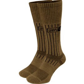 281Z Calcetines militares para botas – Senderismo táctico – Deportes atléticos al aire última intervensión (marrón coyote), COYOTE BROWN, Small 2 Pairs