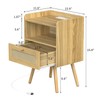 SUPERJARE Nightstands Set of 2, Night Stands with Charging Station
