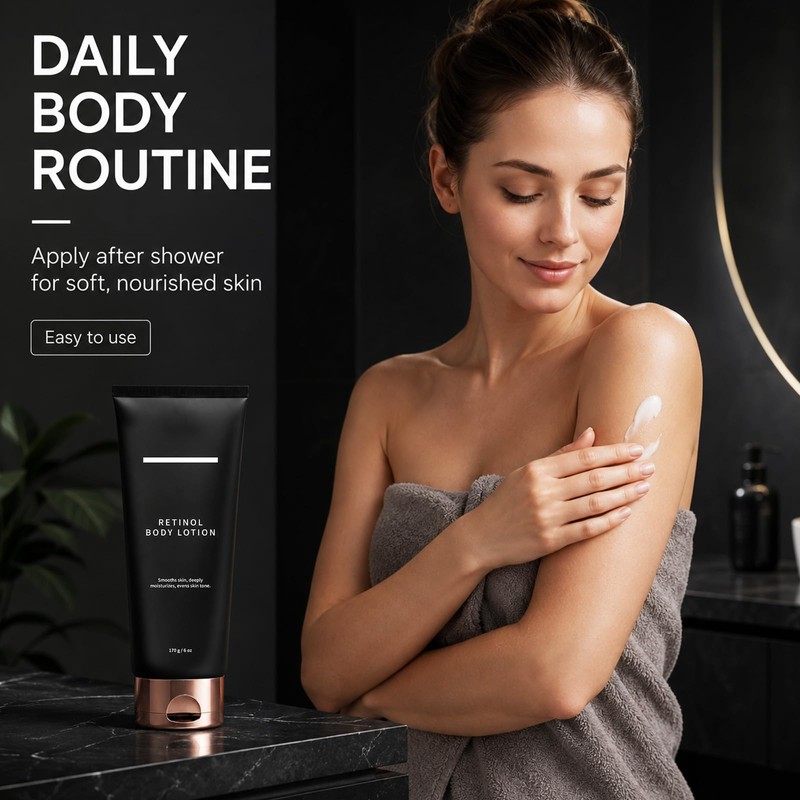 Retinol Body Lotion, Firming Body Cream with Ceramides & Shea